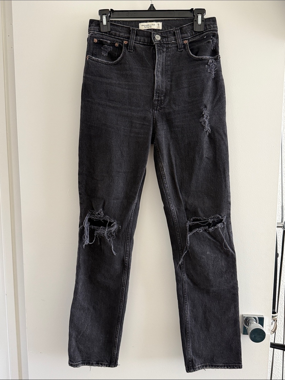 Abercrombie & Fitch Black 90s Straight High Rise Jeans